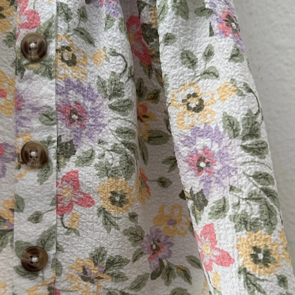 Little Lass Floral Button-Up Kids Dress